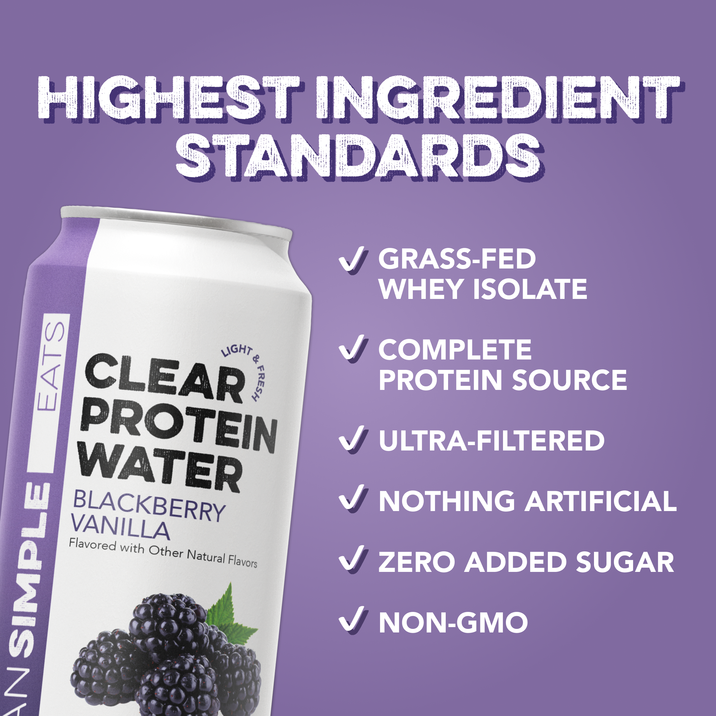 Clear Protein Water: Blackberry Vanilla (16 Oz. | 4 Pack)