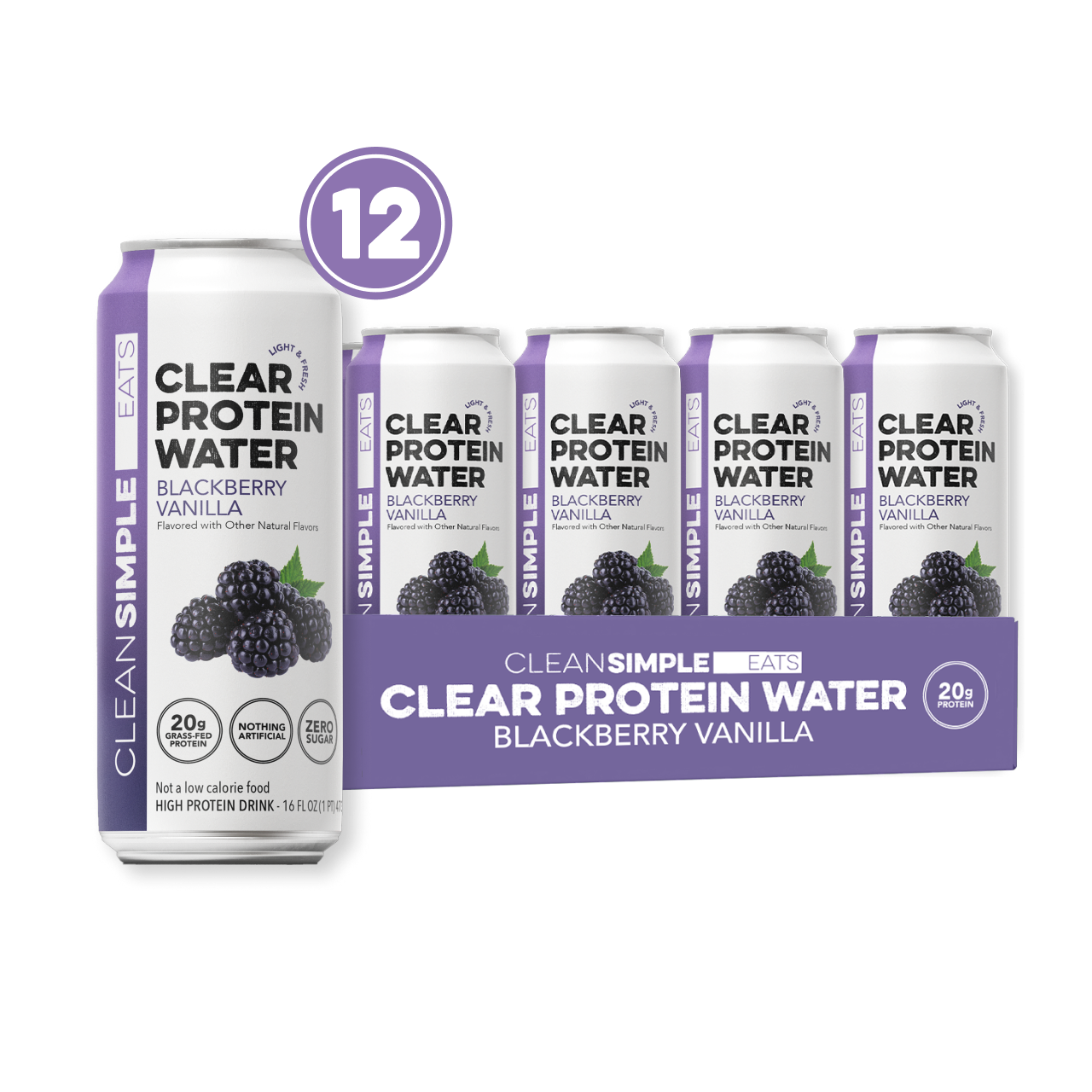 Clear Protein Water: Blackberry Vanilla (16 Oz. | 12 Pack)